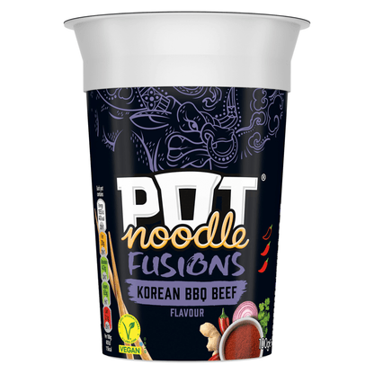 Pot Noodle Fusions Instant Snack Korean BBQ Beef 100 g - UK Food & Drink - 8720182823397
