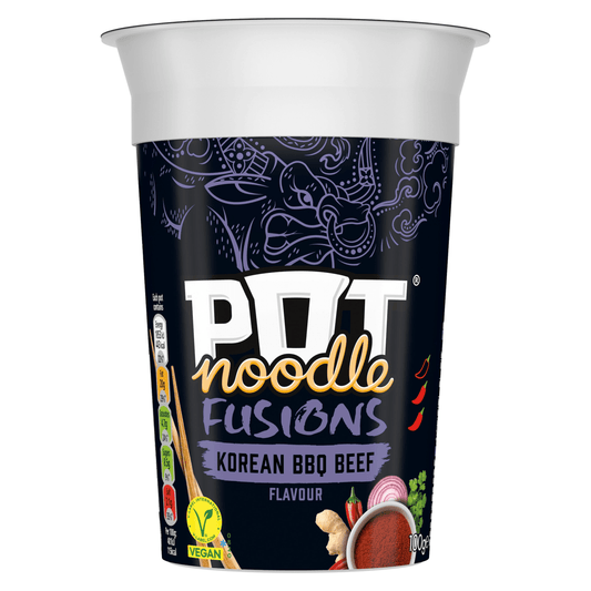 Pot Noodle Fusions Instant Snack Korean BBQ Beef 100 g - UK Food & Drink - 8720182823397