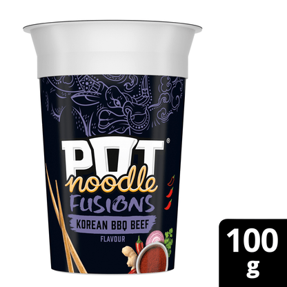 Pot Noodle Fusions Instant Snack Korean BBQ Beef 100 g - UK Food & Drink - 8720182823397