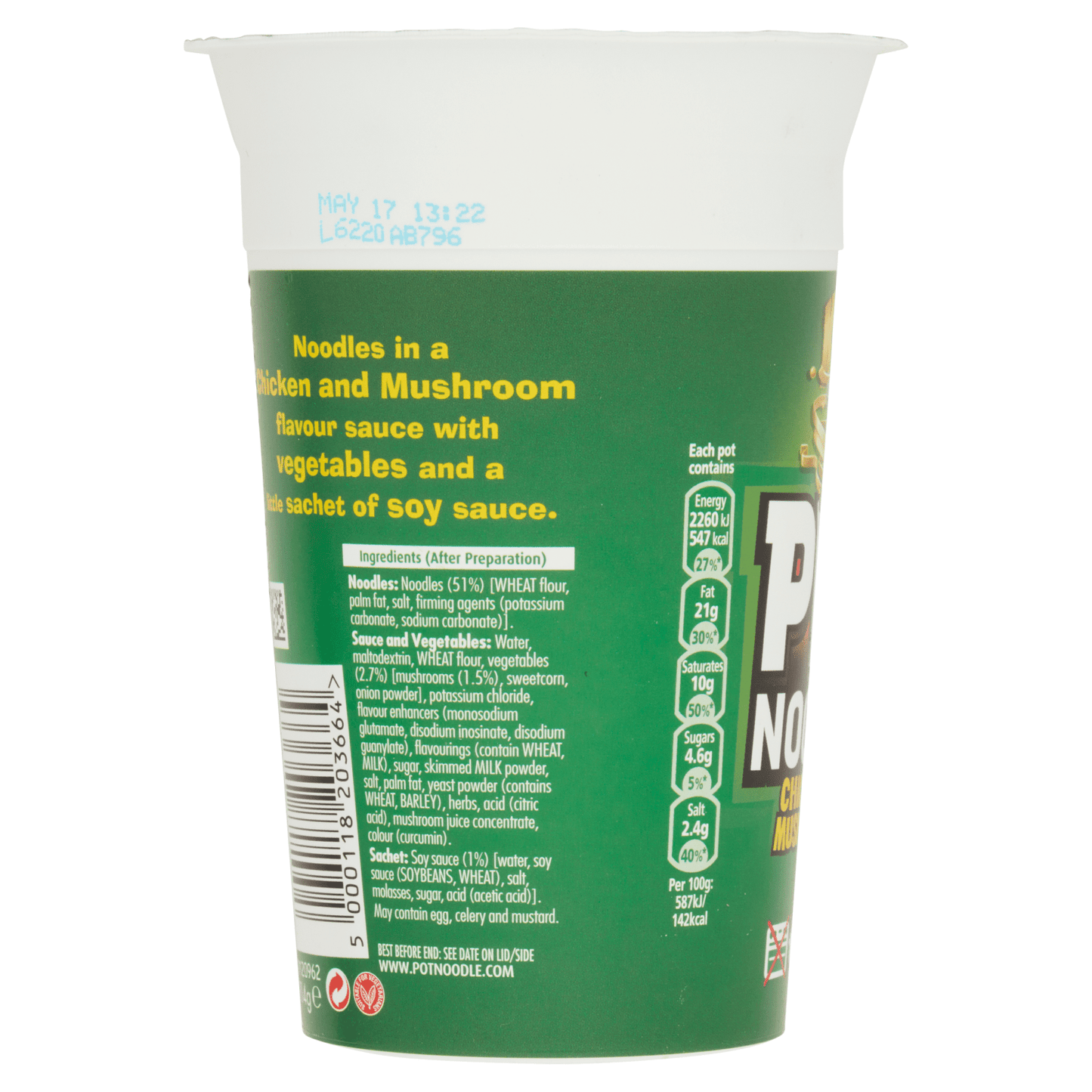 Pot Noodle King Chicken & Mushroom Flavour 114g - UK Food & Drink - 5000118203664