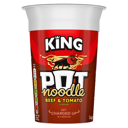Pot Noodle King Pot Beef & Tomato 114 g - UK Food & Drink - 8722700153276