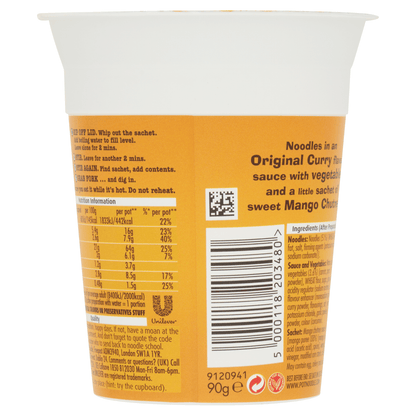 Pot Noodle Original Curry Flavour 90g - UK Food & Drink - 5000118203480