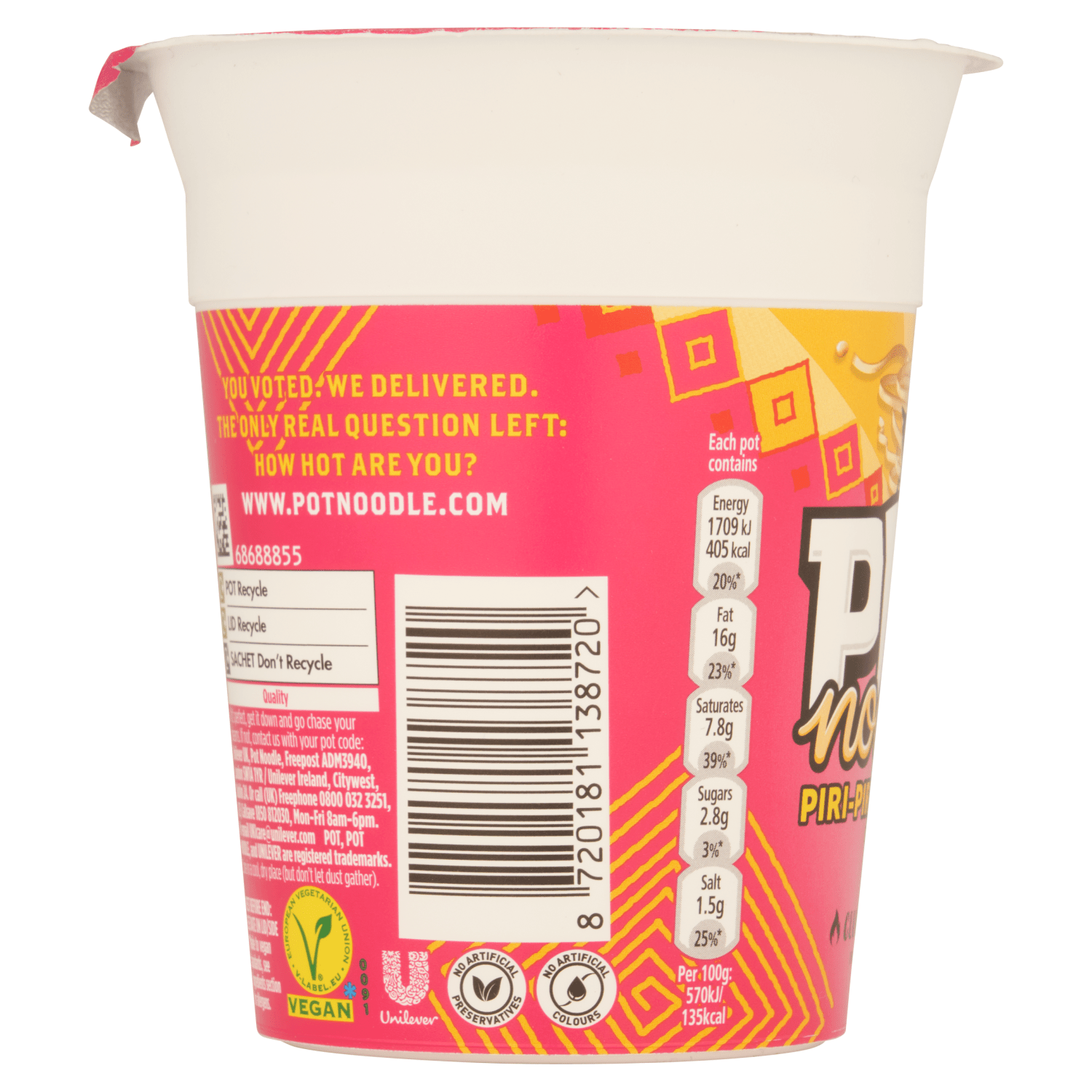 Pot Noodle Piri Piri Chicken Flavour 90g - UK Food & Drink - 8720181138720