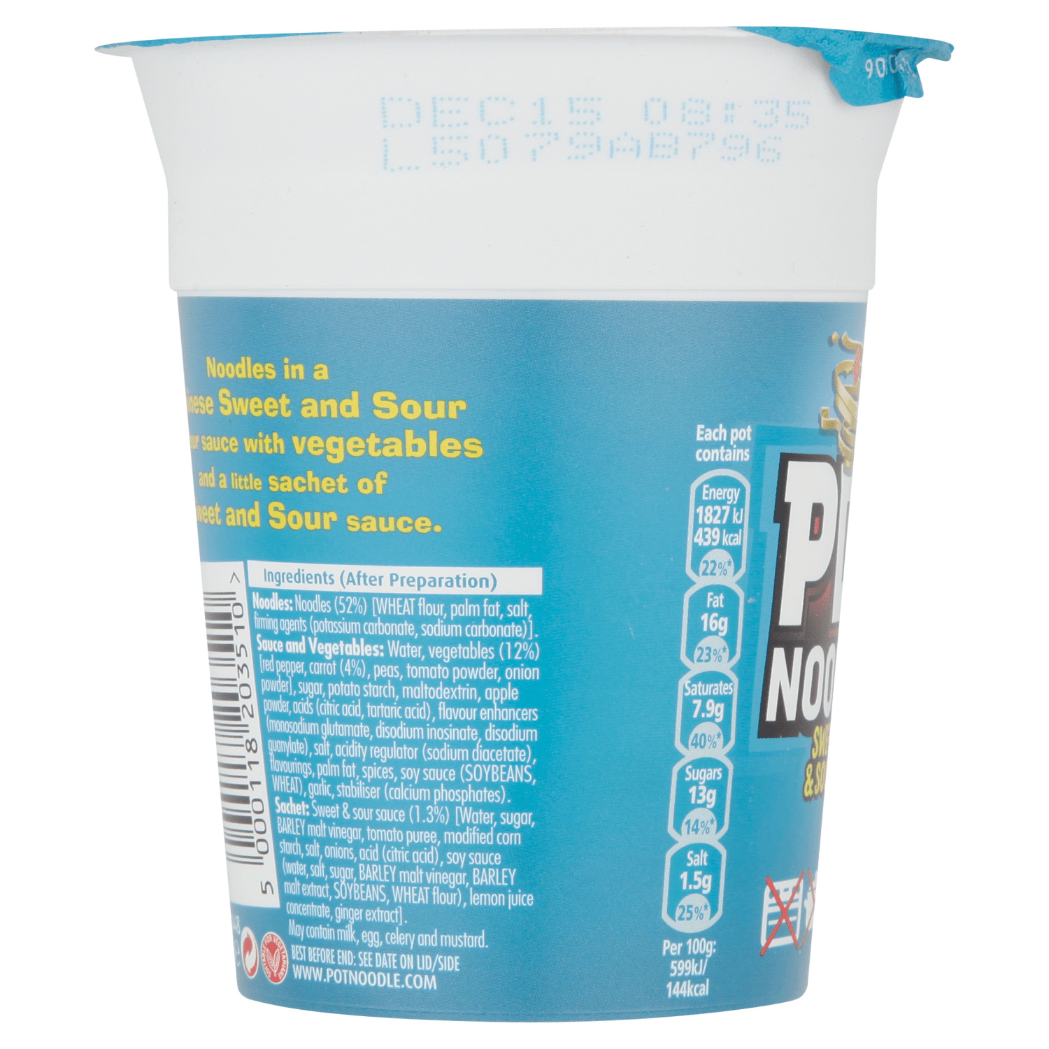 Pot Noodle Sweet & Sour Flavour 90g - UK Food & Drink - 5000118203510