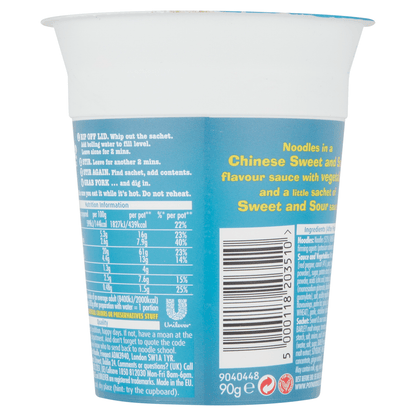 Pot Noodle Sweet & Sour Flavour 90g - UK Food & Drink - 5000118203510