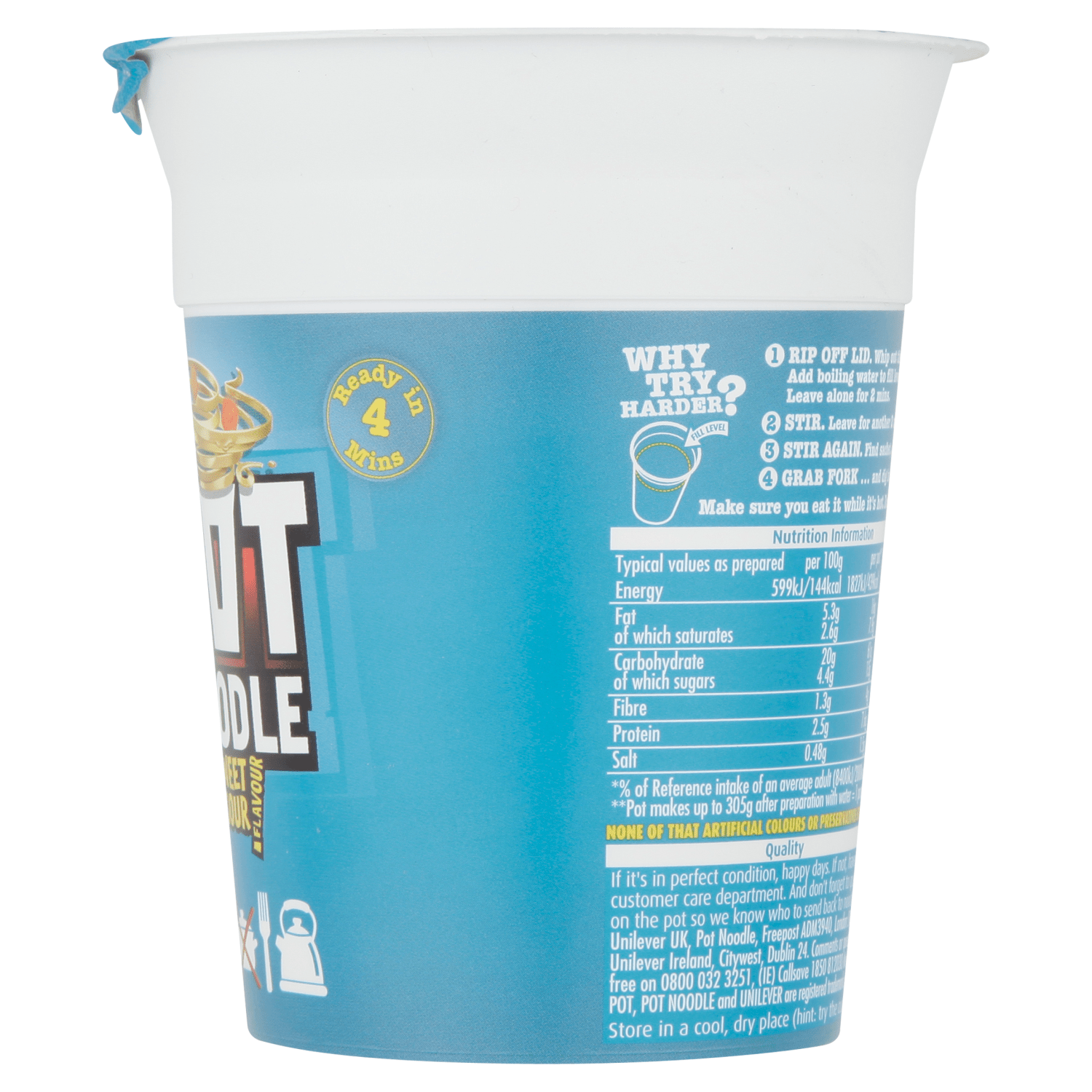 Pot Noodle Sweet & Sour Flavour 90g - UK Food & Drink - 5000118203510