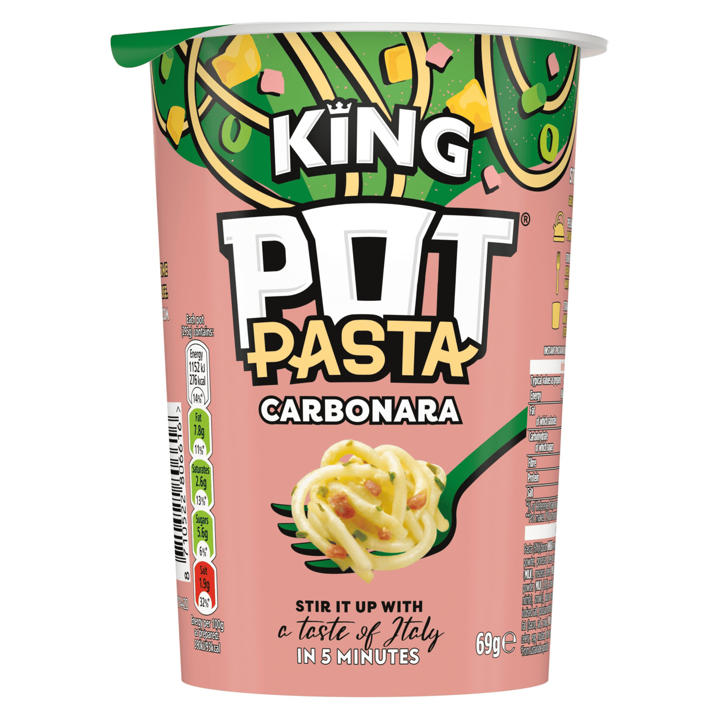 Pot Pasta King instant hot snack Creamy Carbonara 69 g - UK Food & Drink - 8710522806616