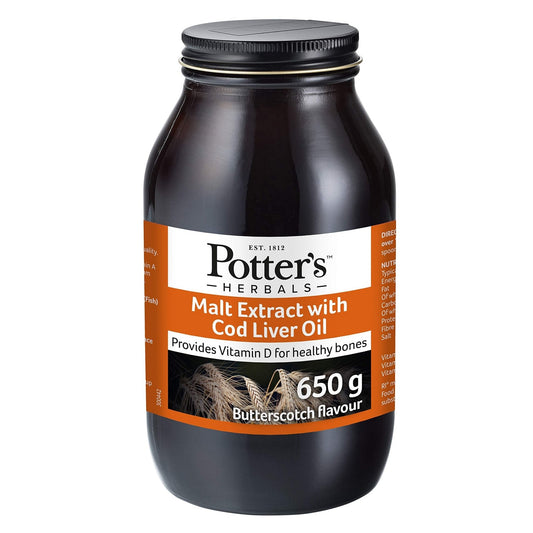 Potters Malt Extract & Cod Liver Oil Butterscotch Flavour - UK Food & Drink - 5014734000583