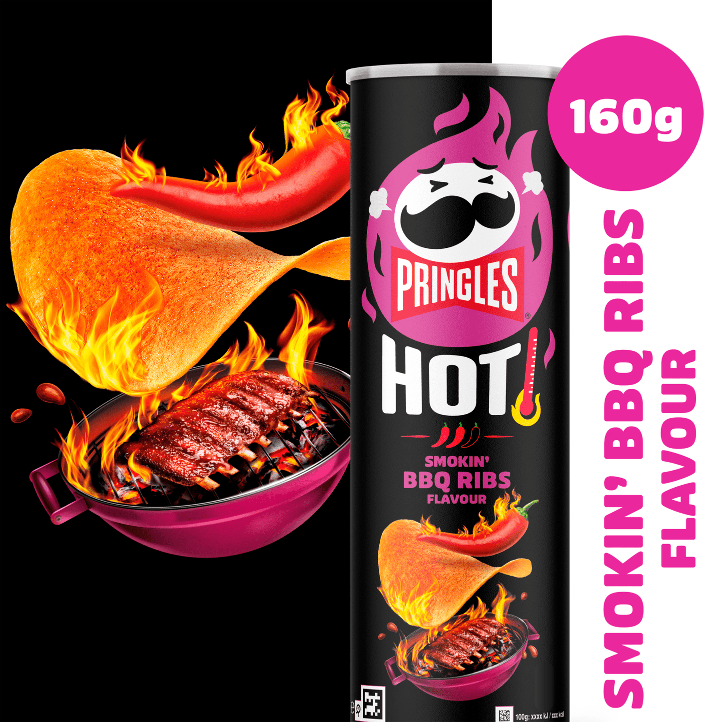 Pringles Hot Smokin BBQ Ribs Flavour 160g - UK Food & Drink - 5053990175949