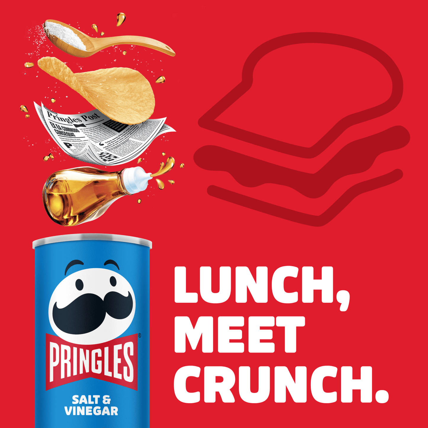 Pringles Salt & Vinegar 165g - UK Food & Drink - 5053990127733