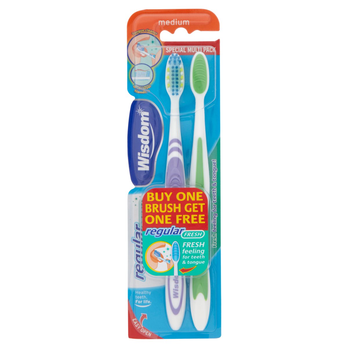 Wisdom Regular Fresh Toothbrush Medium Twin