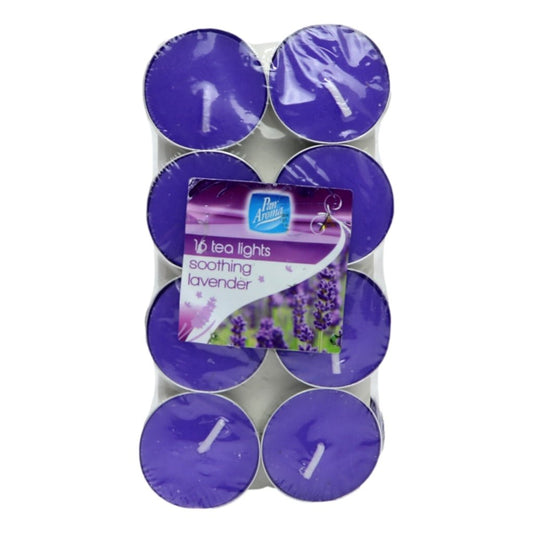 Pan Aroma Colour Tea-Lights 16 Pack Soothing Lavender