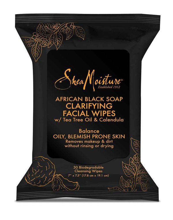 Shea Moisture African Black Soap Facial Wipes Clarifying 24 Pc 30 Ct - Intamarque - Wholesale