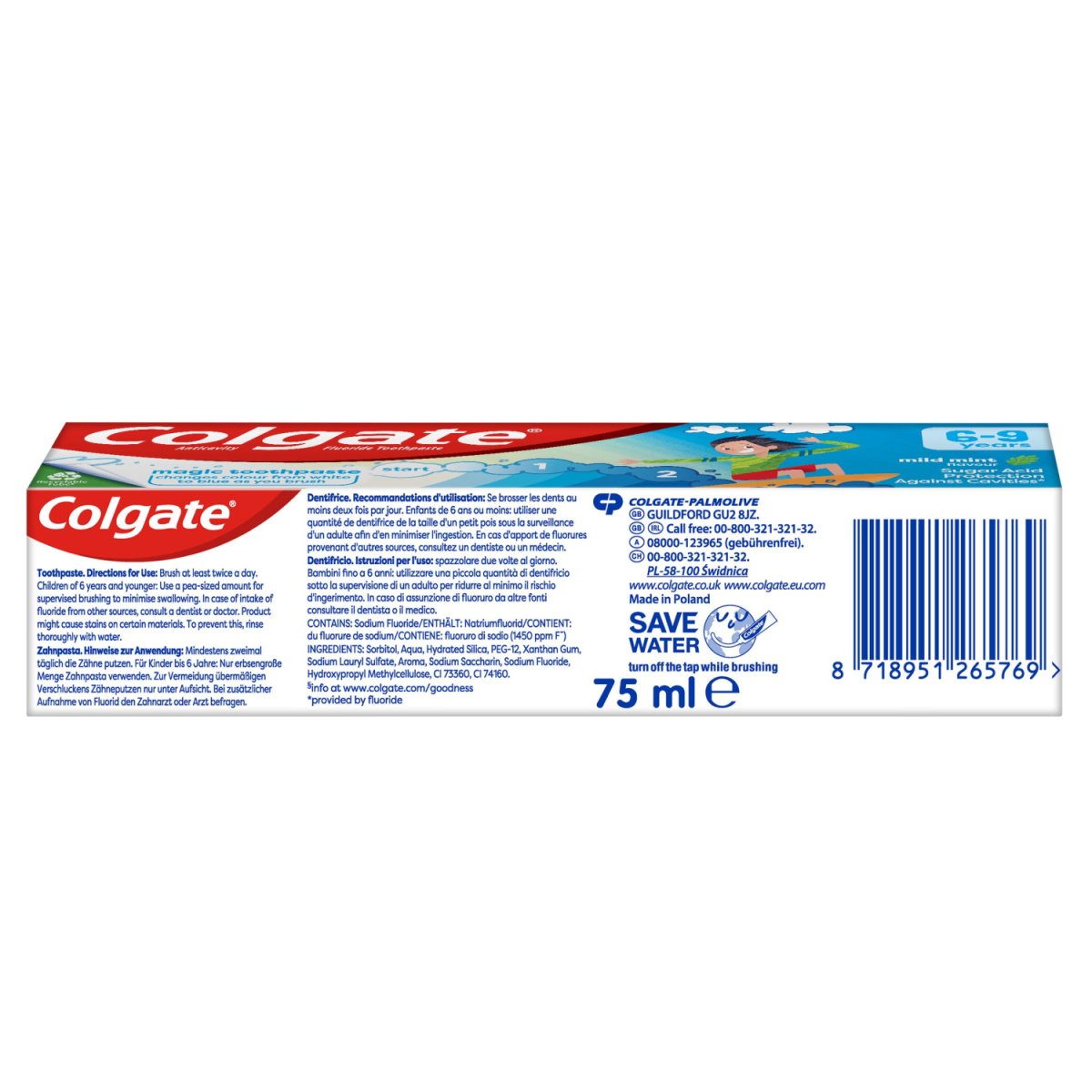 Colgate Toothpaste 75ml Kids Mild Mint 6+ Years - Intamarque - Wholesale