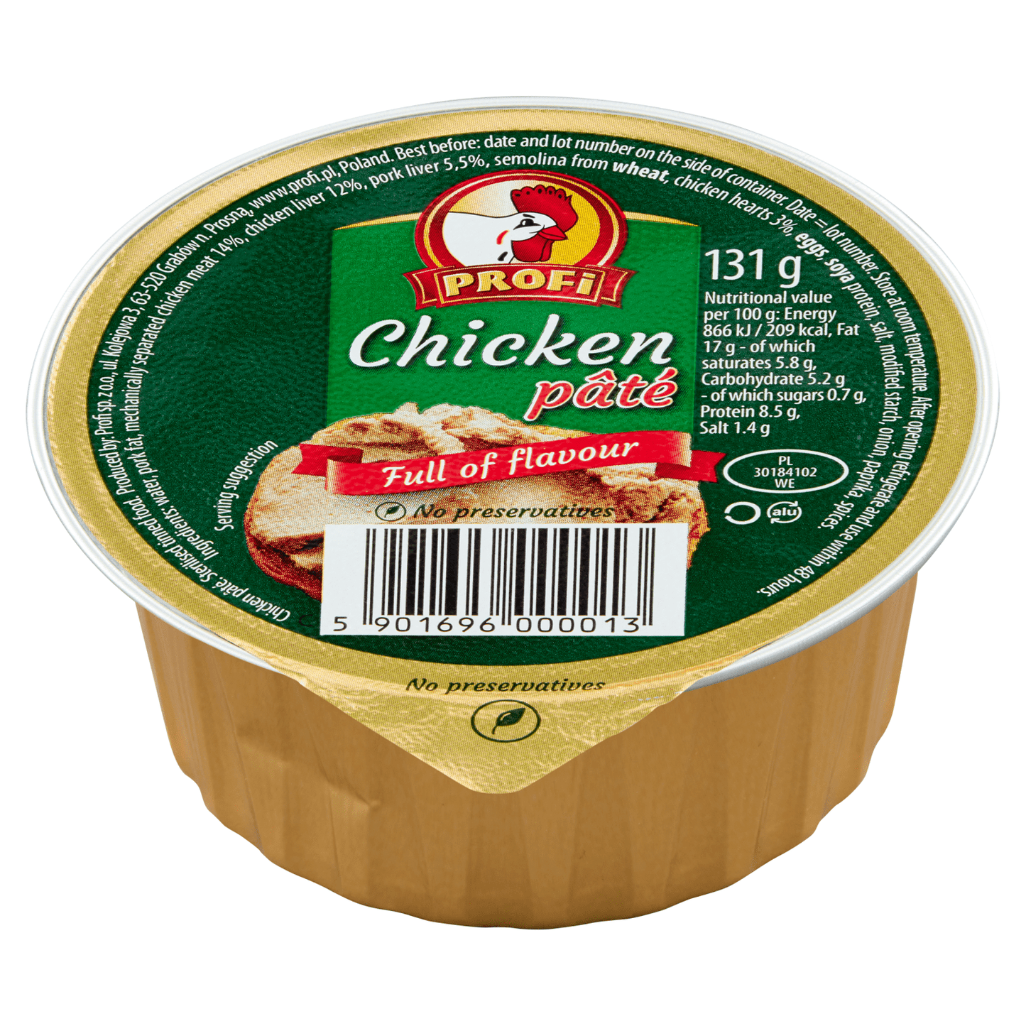 Profi Chicken Pate 131g - UK Food & Drink - 5901696000013