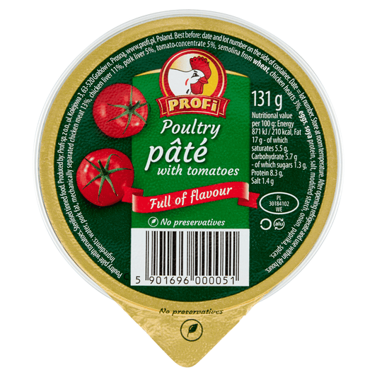 Profi Chicken Pate with Tomatoes 131g - UK Food & Drink - 5901696000051