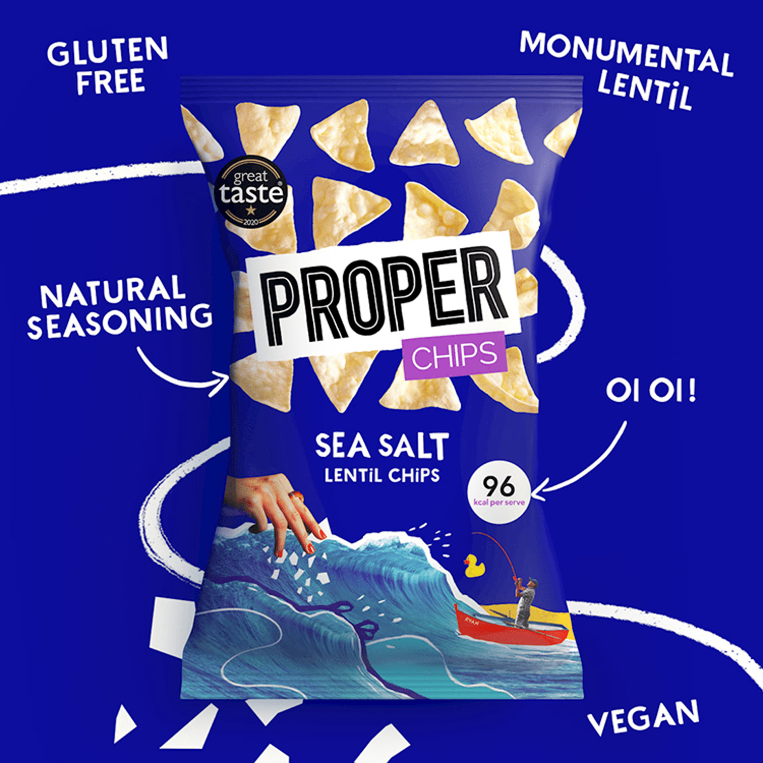 PROPERCHIPS Sea Salt Lentil Chips 85g - UK Food & Drink - 5060283762199