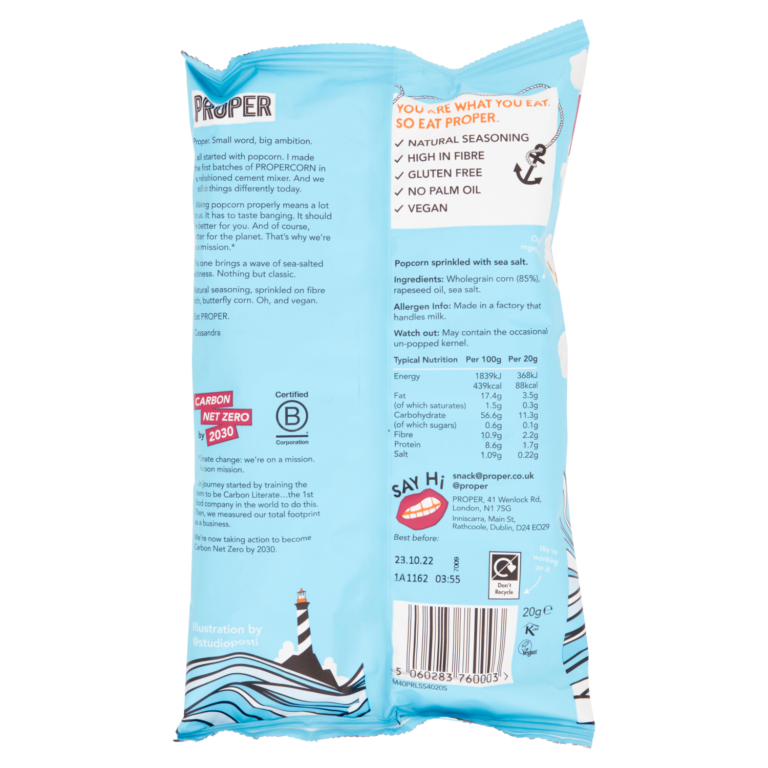 PROPERCORN Sea Salted Popcorn 20g - UK Food & Drink - 5060283760003