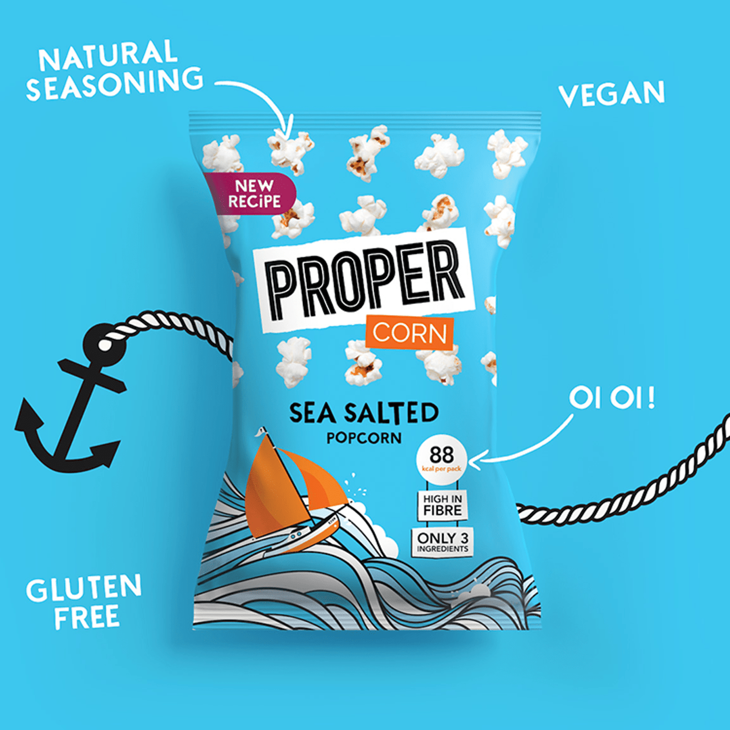 PROPERCORN Sea Salted Popcorn 20g - UK Food & Drink - 5060283760003