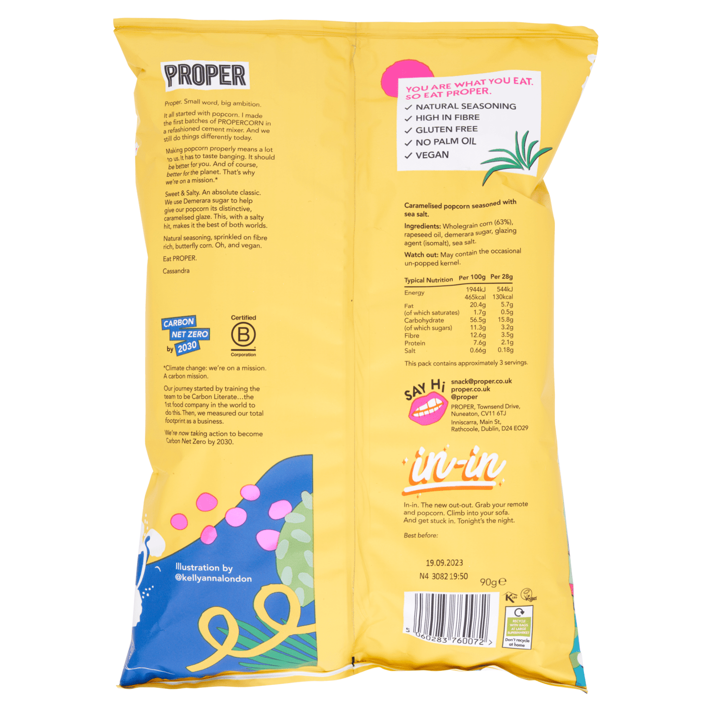 Propercorn Sweet & Salty Popcorn 90g - UK Food & Drink - 5060283760072