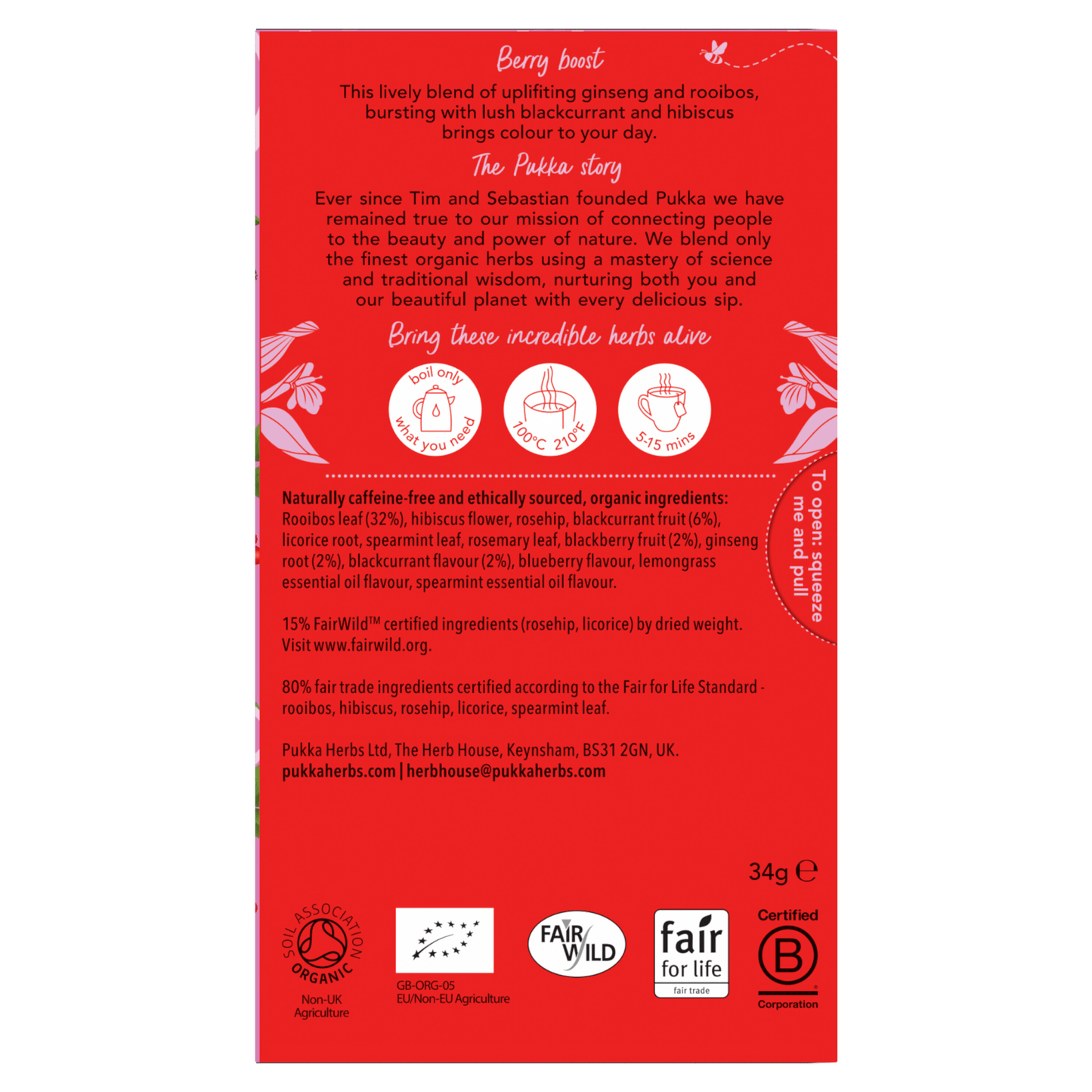 Pukka 20 Morning Berry Herbal Tea Sachets 34g - UK Food & Drink - 5060519148711