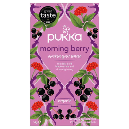 Pukka 20 Morning Berry Herbal Tea Sachets 34g - UK Food & Drink - 5060519148711