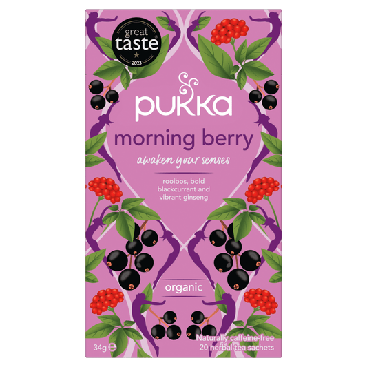 Pukka 20 Morning Berry Herbal Tea Sachets 34g - UK Food & Drink - 5060519148711