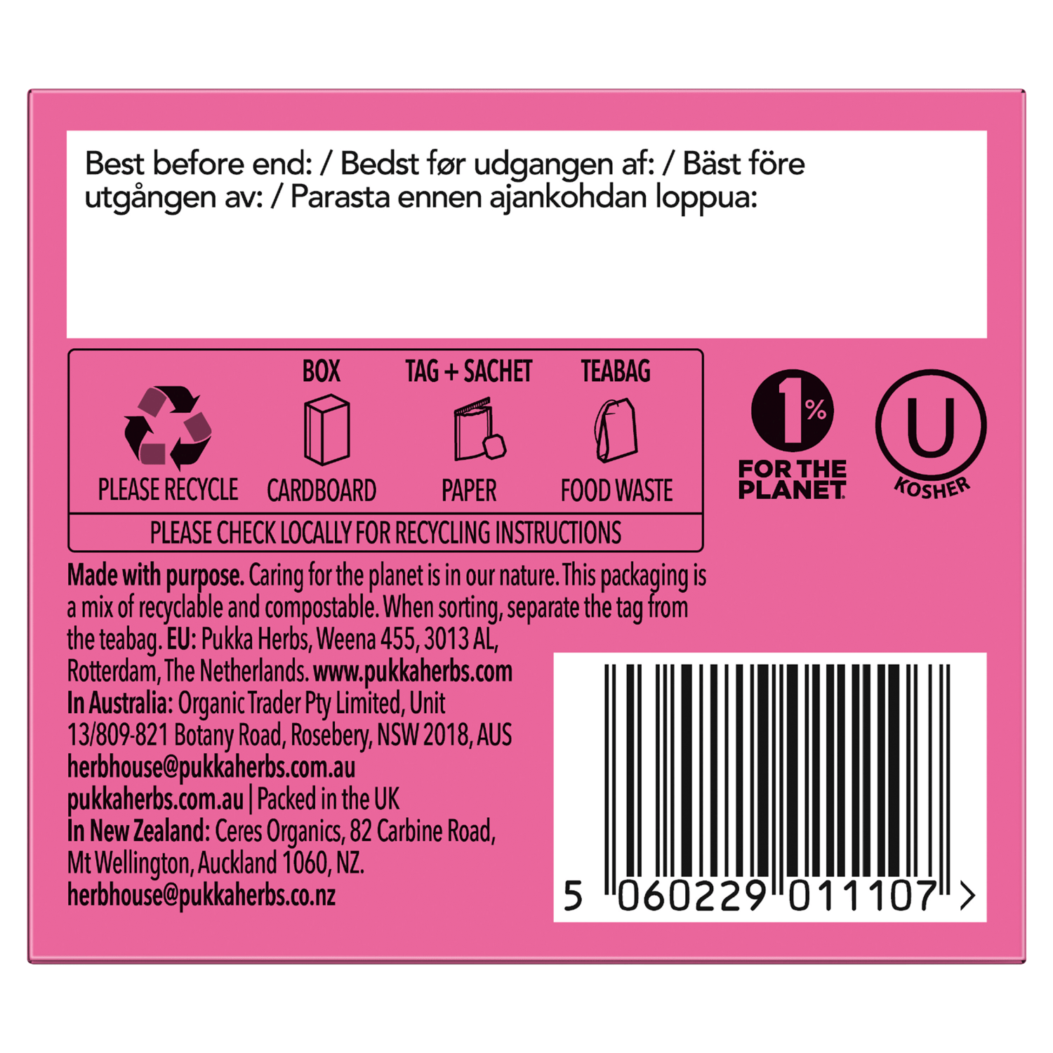 Pukka Organic Peppermint & Licorice 20 Herbal Tea Sachets 30g - UK Food & Drink - 5060229011107