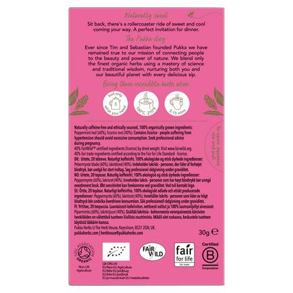 Pukka Organic Peppermint & Licorice 20 Herbal Tea Sachets 30g - UK Food & Drink - 5060229011107