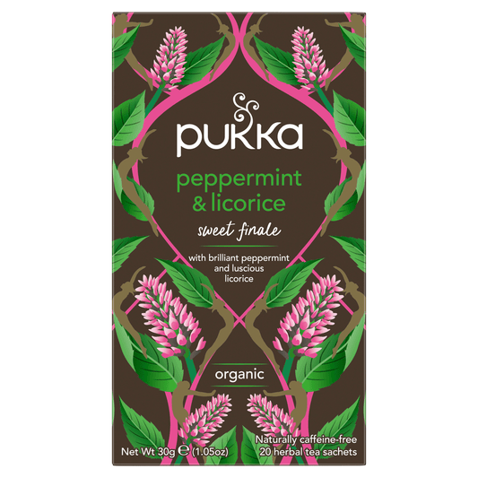 Pukka Organic Peppermint & Licorice 20 Herbal Tea Sachets 30g - UK Food & Drink - 5060229011107