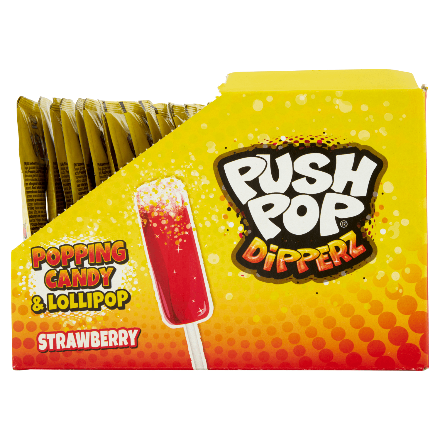 Push Pop Dipperz Popping Candy & Lollipop Strawberry 12g - UK Food & Drink - 5011053024559