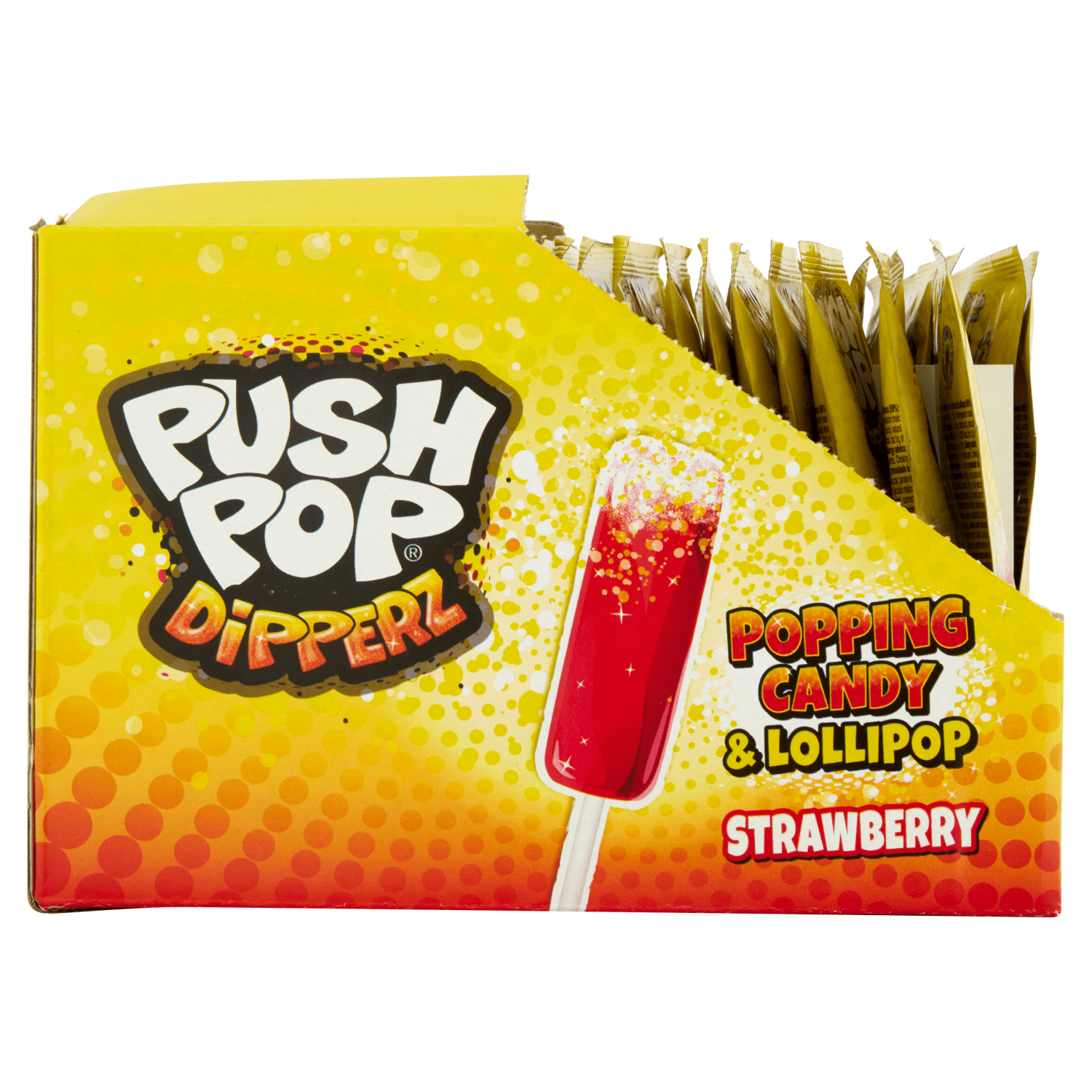 Push Pop Dipperz Popping Candy & Lollipop Strawberry 12g - UK Food & Drink - 5011053024559