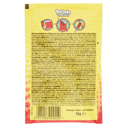 Push Pop Dipperz Popping Candy & Lollipop Strawberry 12g - UK Food & Drink - 5011053024559