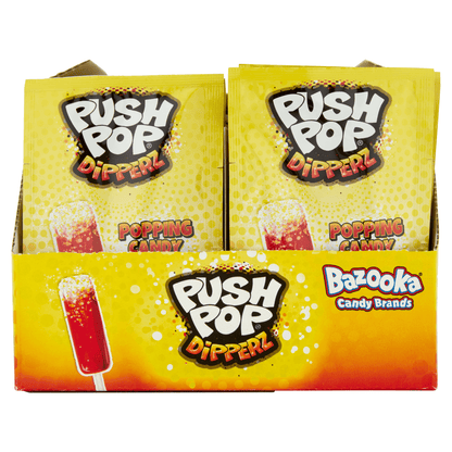 Push Pop Dipperz Popping Candy & Lollipop Strawberry 12g - UK Food & Drink - 5011053024559