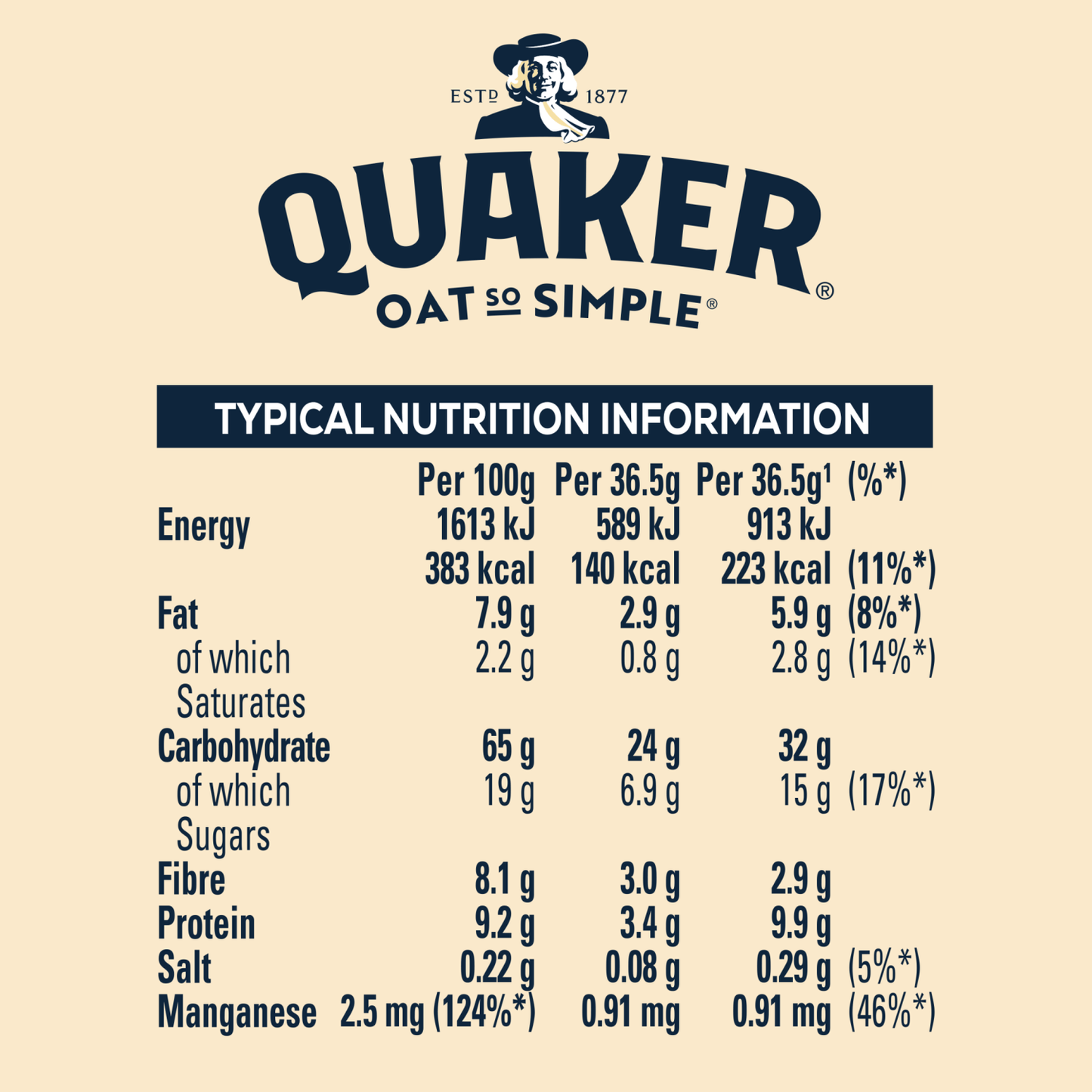 Quaker Hazelnut Chocolate Porridge Sachets Oats So Simple 10 x 36g - UK Food & Drink - 5000108033783