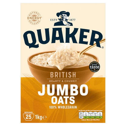 Quaker Jumbo Porridge Oats 1kg - UK Food & Drink - 5000108030904