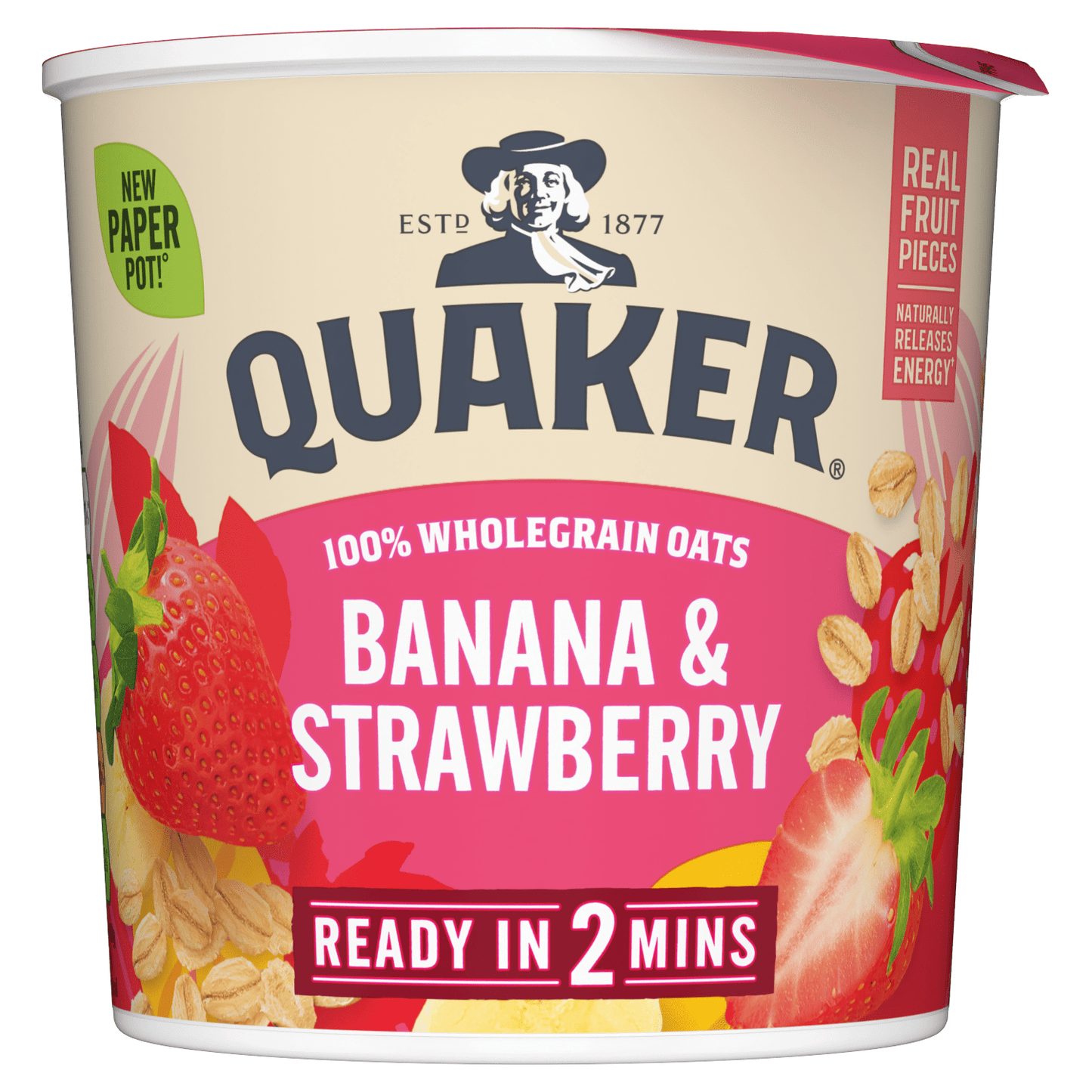 Quaker Oat So Simple Banana & Strawberry Porridge Pot 58g - UK Food & Drink - 5000108133384