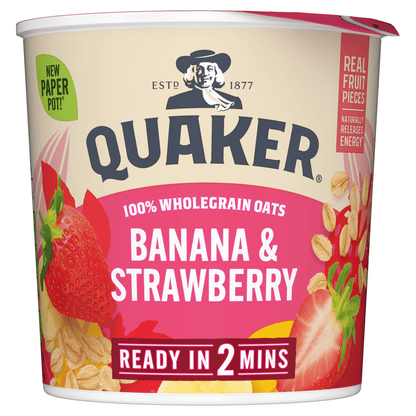 Quaker Oat So Simple Banana & Strawberry Porridge Pot 58g - UK Food & Drink - 5000108133384