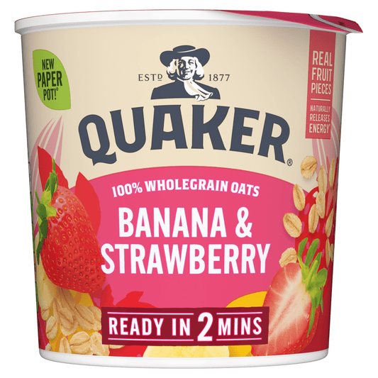Quaker Oat So Simple Banana & Strawberry Porridge Pot 58g - UK Food & Drink - 5000108133384