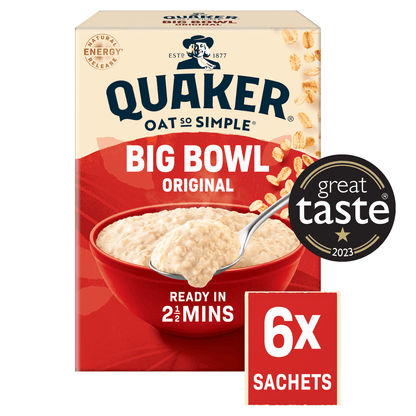 Quaker Oat So Simple Big Bowl Original Porridge Sachets 6x38.5g - UK Food & Drink - 5000108170846
