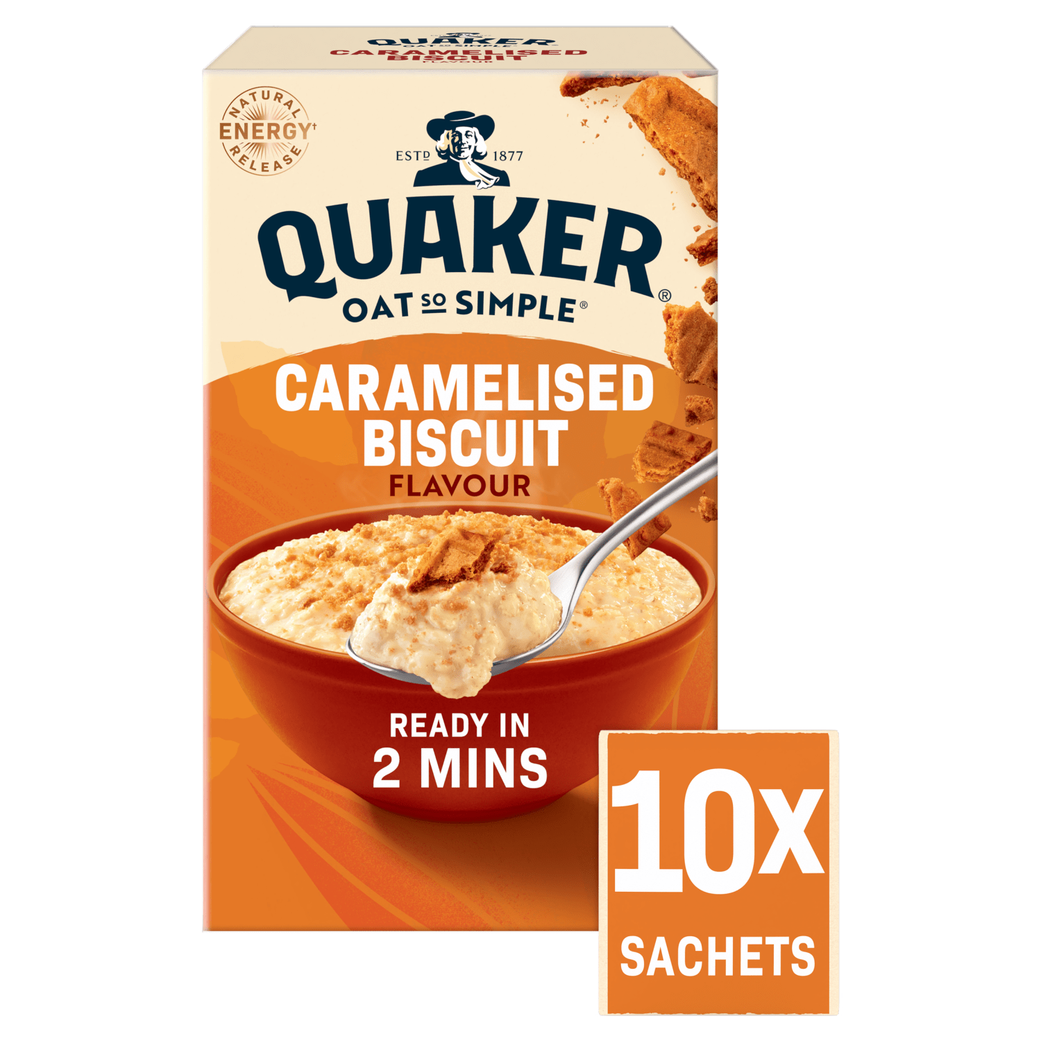 Quaker Oat So Simple Caramelised Biscuit Porridge Sachets 10 x 33.4g - UK Food & Drink - 5000108033295