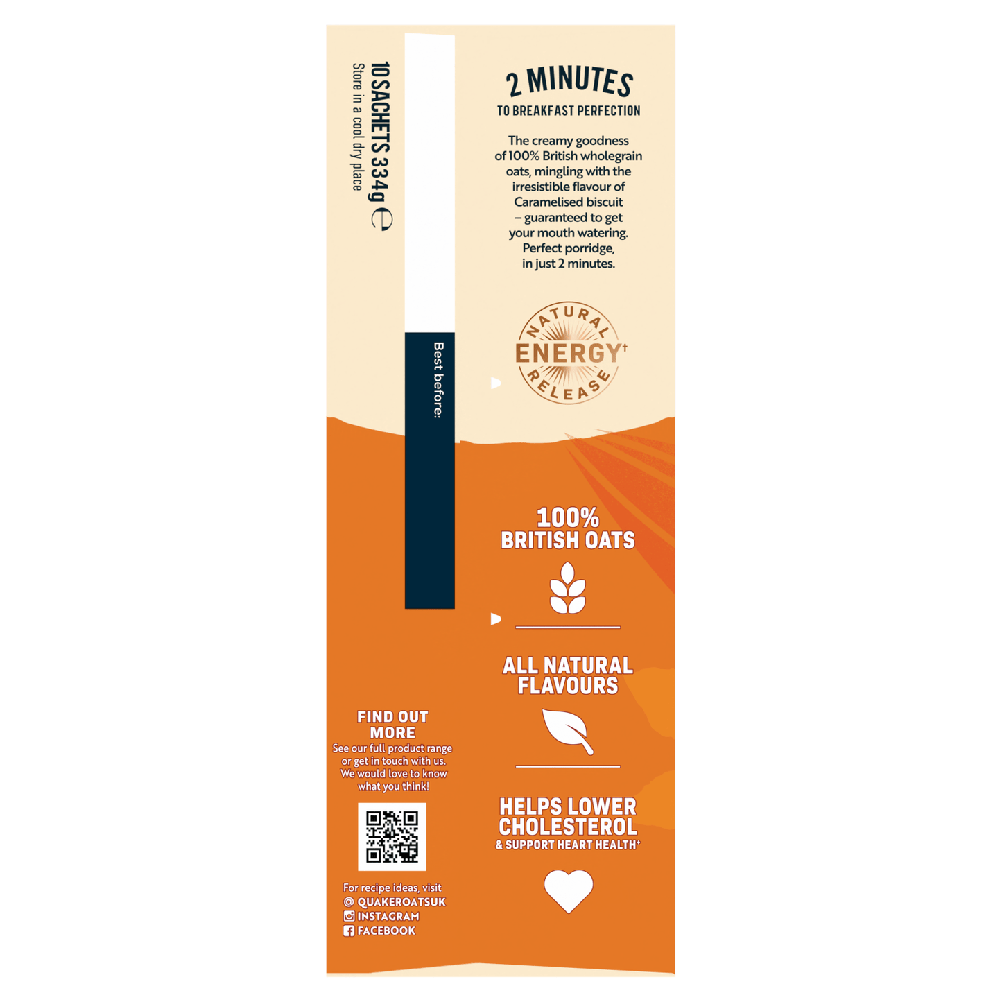 Quaker Oat So Simple Caramelised Biscuit Porridge Sachets 10 x 33.4g - UK Food & Drink - 5000108033295