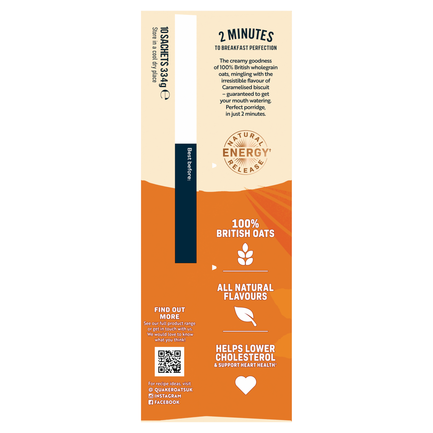 Quaker Oat So Simple Caramelised Biscuit Porridge Sachets 10 x 33.4g - UK Food & Drink - 5000108033295