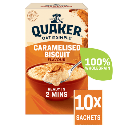 Quaker Oat So Simple Caramelised Biscuit Porridge Sachets 10 x 33.4g - UK Food & Drink - 5000108033295