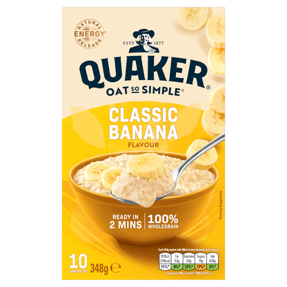 Quaker Oat So Simple Classic Banana Porridge Sachets 10x34.8g - UK Food & Drink - 5000108241584