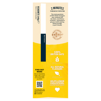 Quaker Oat So Simple Classic Banana Porridge Sachets 10x34.8g - UK Food & Drink - 5000108241584