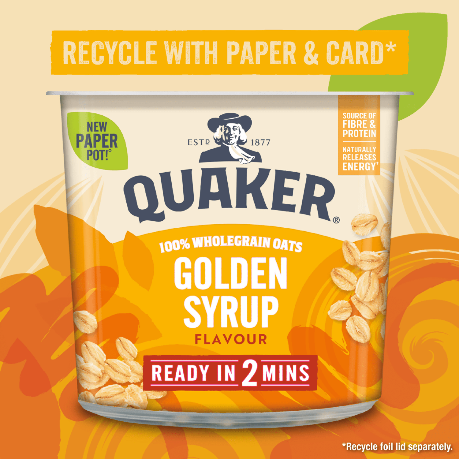 Quaker Oat So Simple Golden Syrup Porridge Pot 57g - UK Food & Drink - 5000108589945