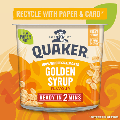 Quaker Oat So Simple Golden Syrup Porridge Pot 57g - UK Food & Drink - 5000108589945