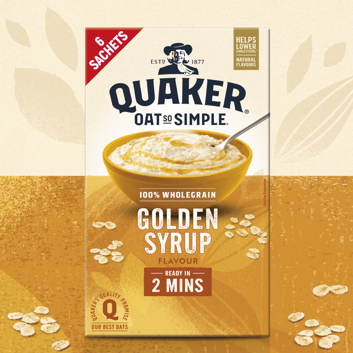 Quaker Oat So Simple Golden Syrup Porridge Sachets 6 x 36g - UK Food & Drink - 5000108031789