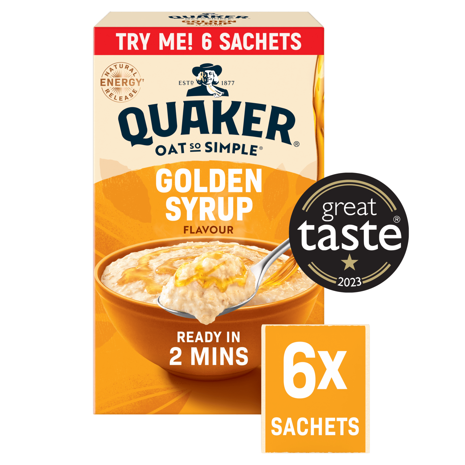 Quaker Oat So Simple Golden Syrup Porridge Sachets 6 x 36g - UK Food & Drink - 5000108031789